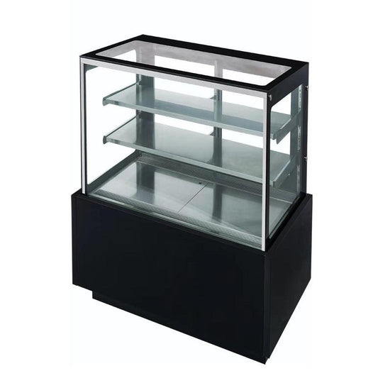 Straight-glass refrigerated bakery display case